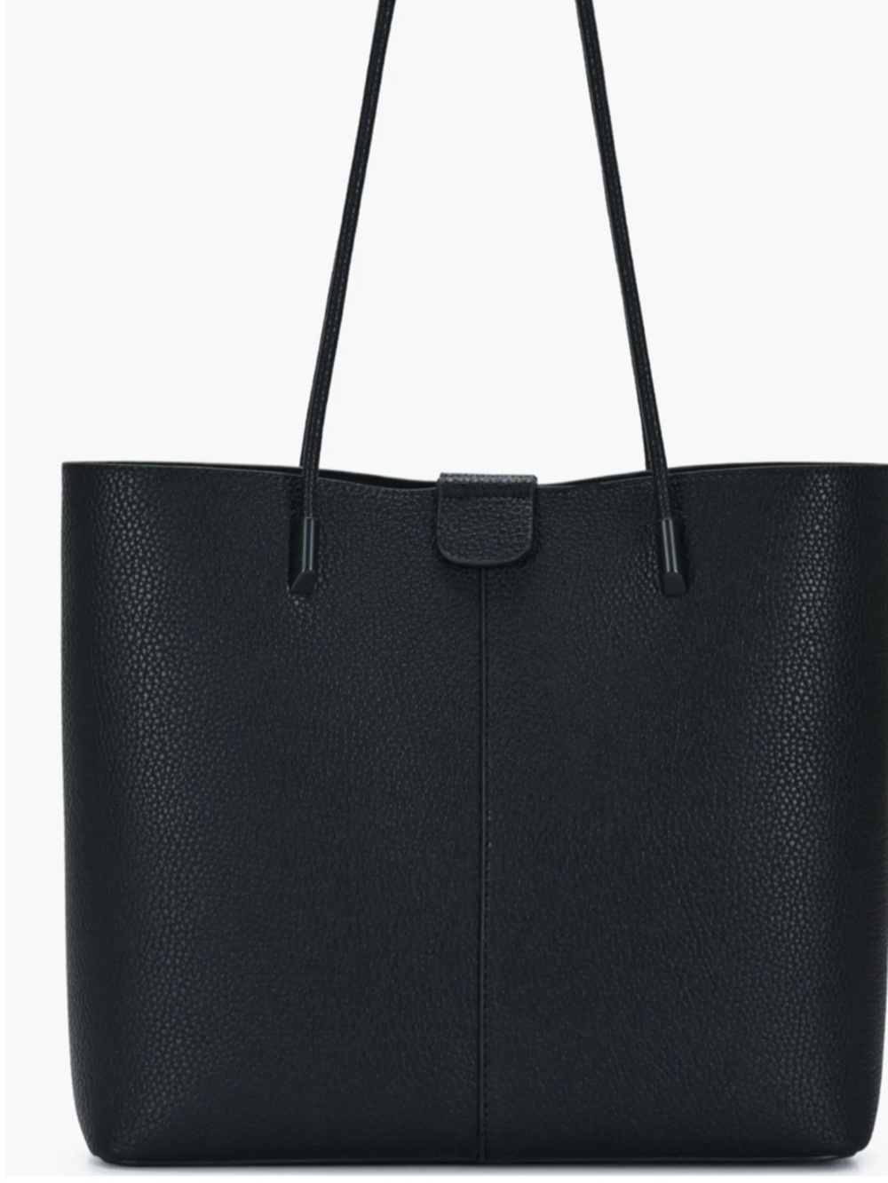 🎼🎵🎶Black Pebble Faux Leather Tote Bag by - Classic Everyday Shoulder Bag - Picture 7 of 8